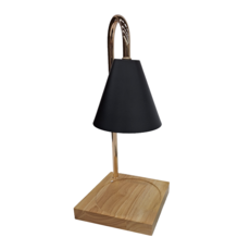 職日生 融蠟燈 調光款, 金屬+木藝, 原木黑