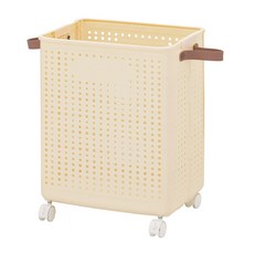 ONE HOUSE 田川帶手把折疊收納櫃附輪 OH-Q315 大 50L, 1個, 奶黃色