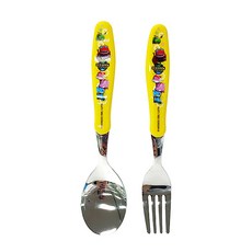 르번 국산 고고다이노 베이직 스푼 + 포크, 혼합색상