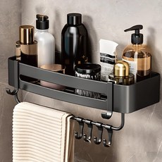 太空鋁置物架 四方籃帶桿 Y609, 黑色, 1個