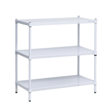 AMOS 沖孔置物架 超耐重鐵力士 DIY組裝, 121 x 46 x 90cm, 白色, 3層