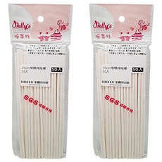 焙蒂絲 15cm棒棒糖紙棒50入*2包, DIY烘焙材料, 蛋糕棒棒糖紙棒, 安全無毒, 單一顏色, 2袋