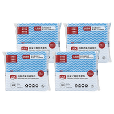 LICK 力可潔 拋棄式萬用清潔布 30張, 30cm X 30cm, 乾濕兩用, 吸水吸油, 柔韌耐用, 不易掉屑, 台灣製, 4包