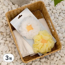 ARTEX CORP 花朵沐浴巾, 白色, 黃色, 2入, 3個