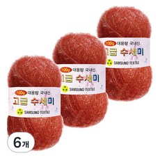 Yarna 大容量高級菜瓜布 100g, 182 珊瑚磚, 6個