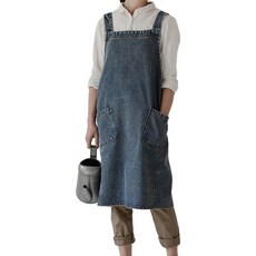 銀河牛仔連身圍裙 B型, 1個, 深藍色