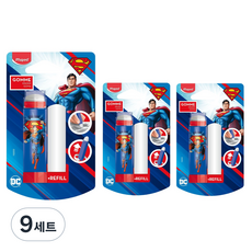 마패드 슈퍼맨 립밤형 지우개 + 리필 지우개 세트, 9세트