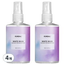 쿤달 퓨어 모이스트 바디미스트 화이트머스크향, 128ml, 4개