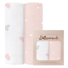 bellement 竹棉新生兒包巾兼嬰兒毯 2件