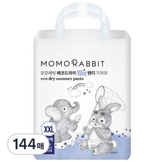 모모래빗 에코드라이 썸머 팬티 기저귀 아동용, 점보형(2XL), 144매