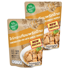 SMART EAT 黑胡椒大蒜打拋雞肉即食調理包, 90g, 2包