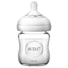 PHILIPS AVENT 新安怡 親乳感玻璃防脹氣奶瓶, 120ml, 法國醫療等級玻璃瓶身, 寬口徑設計, SCF671/13, 1個