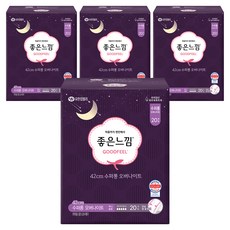 좋은느낌 오리지널 수퍼롱 오버나이트 생리대 날개형, 슈퍼롱, 20개입, 4개