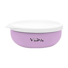 VIIDA Soufflé 304L抗菌不鏽鋼餐碗 430ml 耐熱 PP外襯 隔絕熱源, 薰衣草紫, 1組