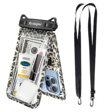 데일리픽 더블 포켓 스마트폰 방수팩, 레오파드, 1개