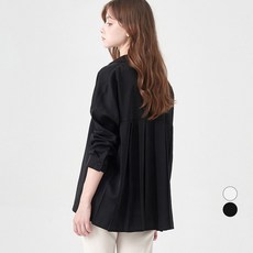 ELLE PARIS 루즈핏 백 플리츠 셔츠 블라우스