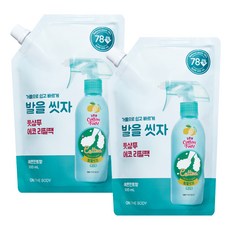 온더바디 코튼풋 발을씻자 풋샴푸 레몬민트향 리필, 1개입, 2개, 500ml