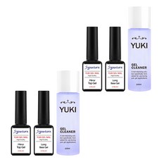 유키 젤네일 시그니처 클리어 세트, 2세트, 미러탑젤 7ml + 롱베이스젤 7ml + 젤클리너 100ml