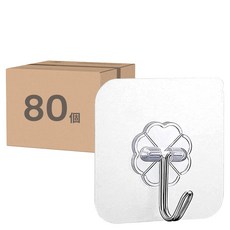 葉子小舖 防水無痕掛鉤 單一款 承重5公斤 尺寸6*6cm, 透明, 80個