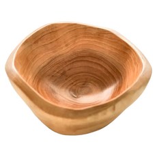 沐慕家居實木沙拉水果盆 小號(直徑 16 x 高 6cm) 550ml, 原木色, 1個
