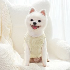 Puppy Dream 寵物愛心柔軟保暖背心 00069, 黃色, 1個