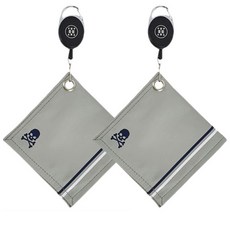 WITIKOKO 骷髏圖案伸縮高爾夫隨身擦手巾 2p, 灰色, 灰色