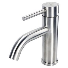 Elephant Waters 沐象 EW-819 不鏽鋼彎嘴面盆單孔龍頭, 304不鏽鋼拉絲材質, 冷熱雙控, 905g, 1個