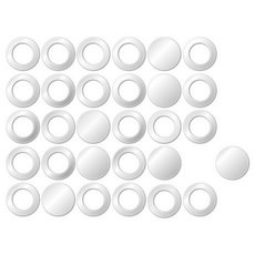 DIY 壓克力圓形混合鏡子 30件組, 銀鏡