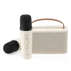 오아 무선 뮤즈S 블루투스 스피커 노래방 마이크, OSD-006BE, 베이지