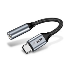 Anyport Type C轉3.5 AUX音源轉接線 AP-CTA35GM, 金屬色, 115mm, 1個