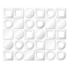 DIY壓克力方形圓形混裝設計鏡 30個, 恩京