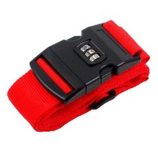 可調式行李箱綁帶 密碼款 PP織帶 可調節100-188cm - 紅色, 188 x 5cm