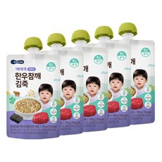 BEBECOOK 寶膳 常溫副食品即食粥 100g, 韓牛芝麻紫菜口味, 5包