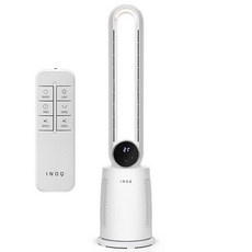 이노크아든 BLDC모터 날개없는 타워형 무드등 리모컨 선풍기, IA-NF1000, 1개