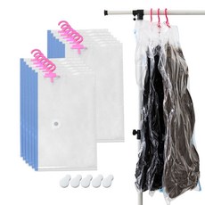 Compact Easy 掛鉤式壓縮袋 西裝用 90 x 67 cm 6入 + 大衣用 110 x 67 cm 5入 + 封口夾 5入, 1套