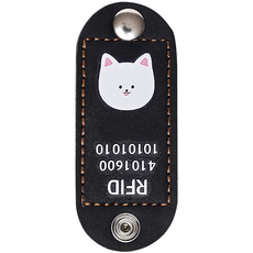 뽀시래기 강아지 동물등록 RFID 외장인식칩 가죽형 인식표, 6, 1개
