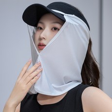 온업 모자 썬가드 얼굴 햇빛가리개, 라이트그레이