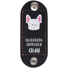 뽀시래기 강아지 동물등록 RFID 외장인식칩 가죽형 인식표, 8, 1개