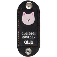 뽀시래기 강아지 동물등록 RFID 외장인식칩 가죽형 인식표, 10, 1개