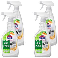 Kao 花王 Magiclean 魔術靈 廚房多用途清潔劑 濃淡柑橘香 植物來源潔淨成分 不須用水二次擦拭, 500ml, 4瓶
