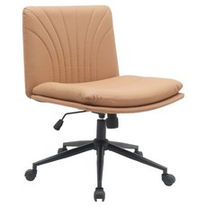 E-home 羅伊PU面可調式電腦椅 尼龍滑輪 金屬黑漆五爪腳, 69 x 63 x 84-92 cm, 棕色