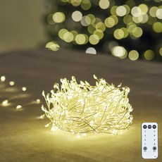 蜈蚣燈泡 燈串 LED線燈 電源線 300燈 + 遙控器套組, 1套, 透明, 12m