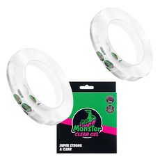 Monster 窄版透明凝膠多用途超強力雙面膠帶 15mm x 3m, 透明, 2個