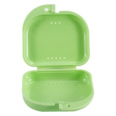 外出攜帶透氣盒/牙套維持器/活動假牙盒 中, 綠, 1入