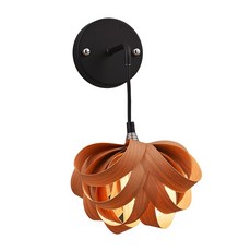 Honey Comb 橡木原木皮燈罩壁燈 B198-6205W, 橡木色 + 黑色, 1個