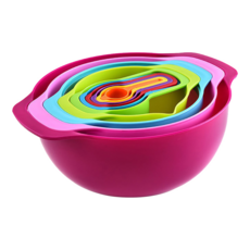 創意彩虹廚具 Set 10件, 25.5 x 13cm, 1組, 量杯 + 攪拌碗 + 過濾篩 + 過濾網