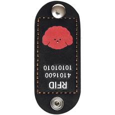 뽀시래기 강아지 동물등록 RFID 외장인식칩 가죽형 인식표, 9, 1개