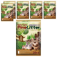 哈樂喵 Hello Cats 環保松木砂 100%天然松木 無粉塵 不黏腳 20LB, 6包