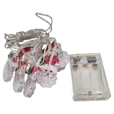 10頭LED聖誕老人造型燈，2公尺，暖光，含行動電池盒, 1組