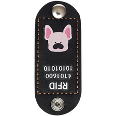 뽀시래기 강아지 동물등록 RFID 외장인식칩 가죽형 인식표, 12, 1개